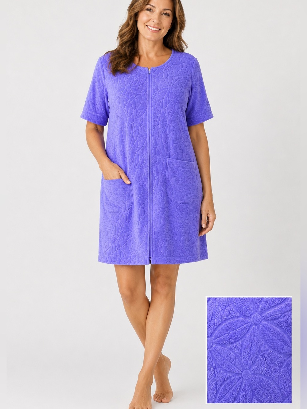 *NWT* Croft & Barrow Short Sleeve French Terry Zip Robe - Size 1X